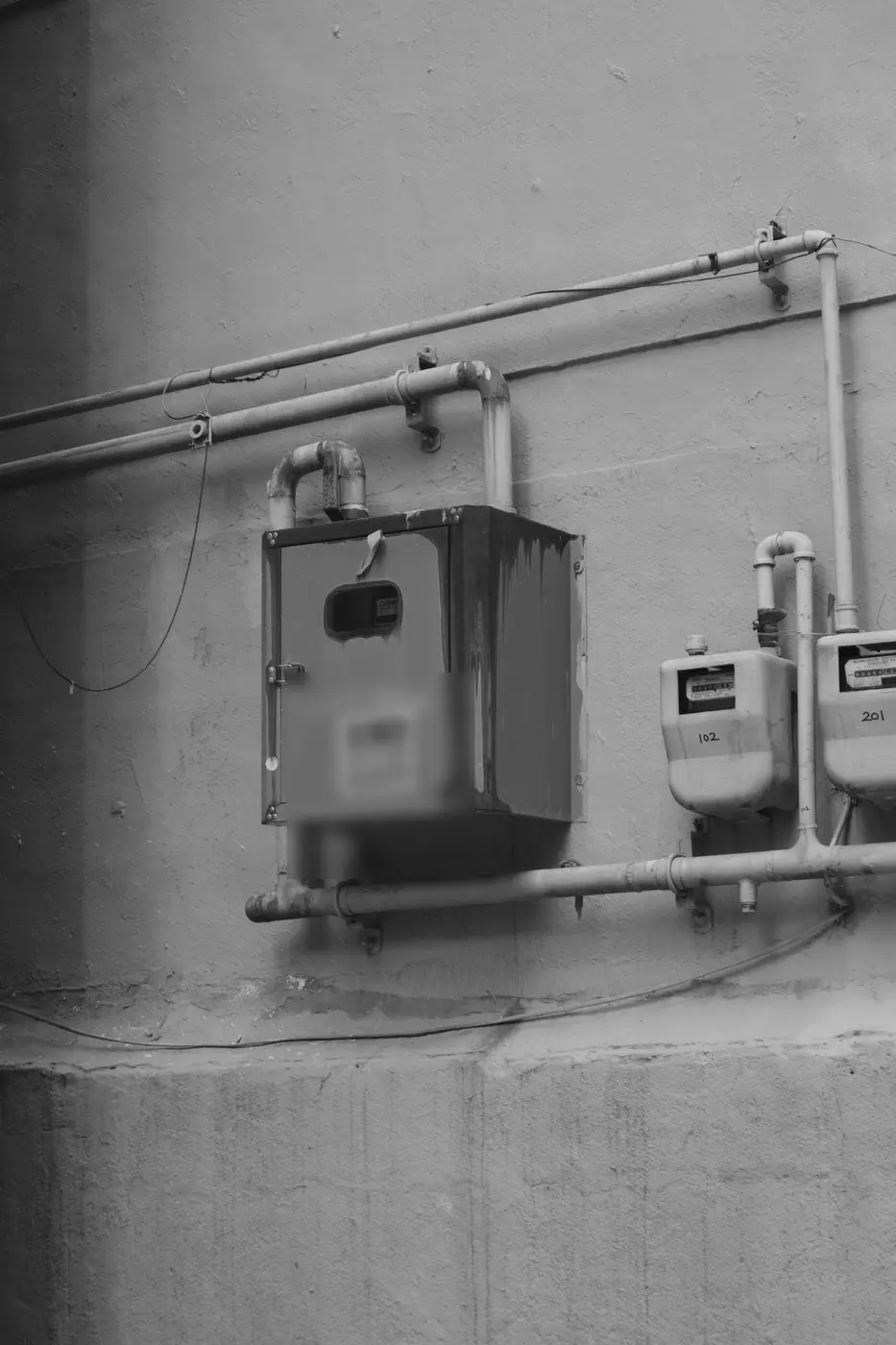 Gaszähler an einer Hauswand
